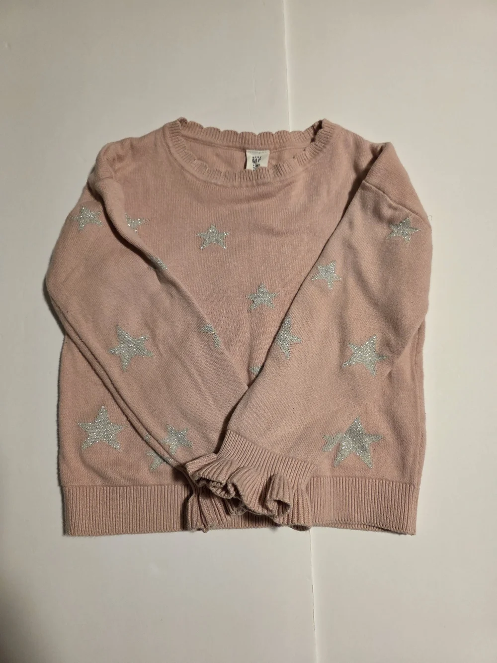 GAP Pink Star-Accent Crewneck Sweater